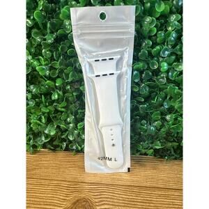 New White Silicone Smart Watch Band Compatible with Apple Watch 42 Gift